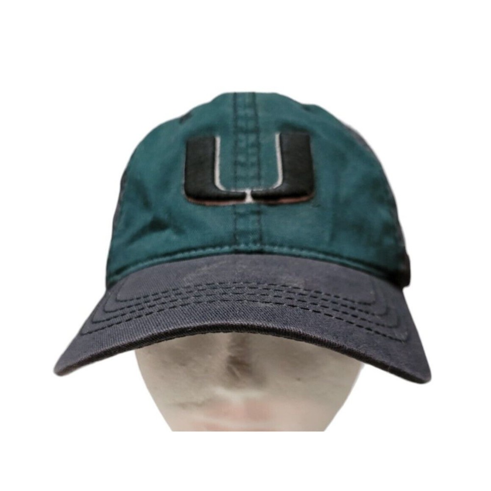 University of Miami Hurricanes Zephyr Adjustable Hat Cap Green and Black